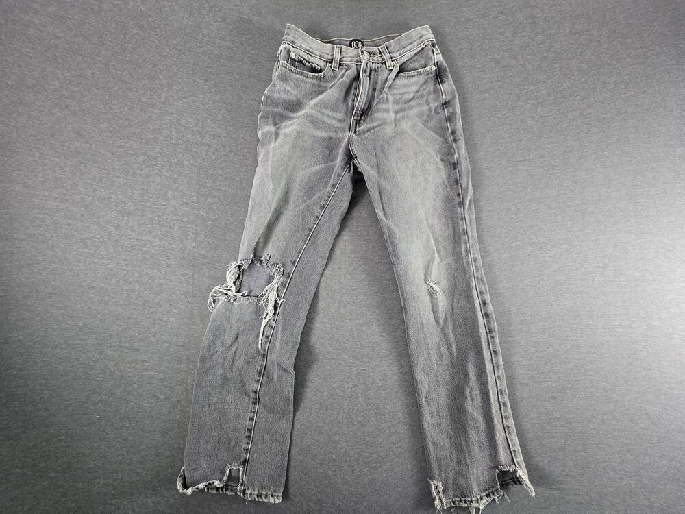 BDG Jeans Womens 27 Gray Bootcut Distressed Raw Hem Ripped Denim Pants